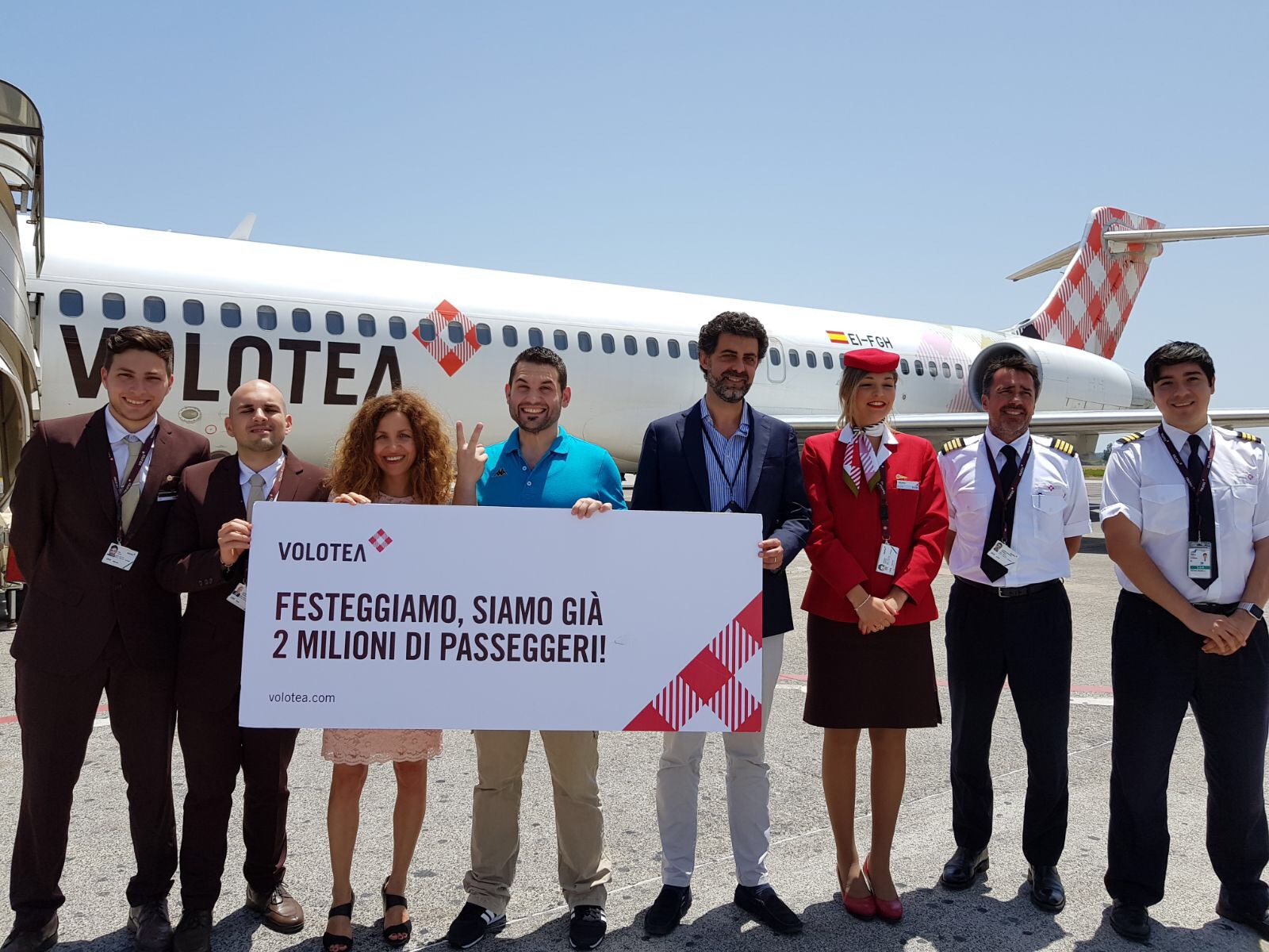 Volotea taglia il traguardo dei 2 milioni  di passeggeri al Fontanarossa